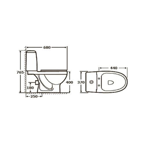 Унитаз с бачком напольный Style 1215 (бордовый) с горизонтальным .