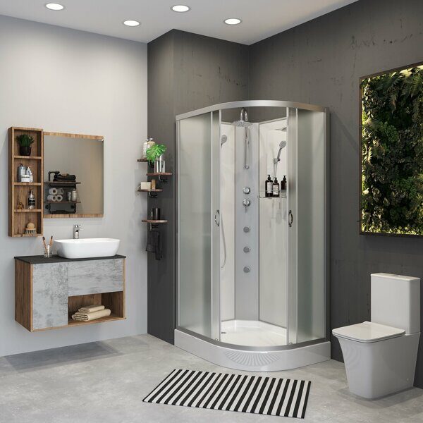 Душевая кабина Niagara NG-3312-14LBKTG (1200х800х2100-2400) низкий поддон(13см) стекло МАТОВОЕ 3 места