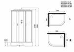 Душевая кабина Niagara NG-33294-14L (1200х900х2150) средний поддон (26см) стекло МАТОВОЕ 4 места