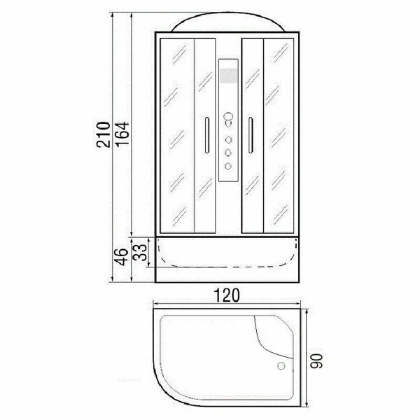 Душевая кабина River Nara 120/90/44 МТ R