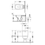 Чаша унитаза напольная DURAVIT D-Code 211809 с горизонтальным выпуском