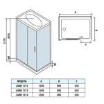 Душевая кабина WW500 LAINE 1213 1200х900х2170 мм