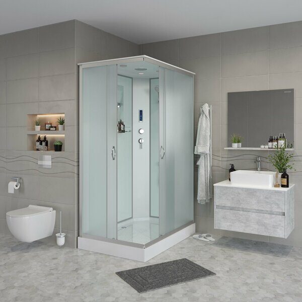 Душевая кабина Niagara NG-43975-14QP (900х700х2150) низкий поддон(13см) стекло МАТОВОЕ 3 места