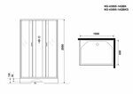 Душевая кабина Niagara NG-43085-14QBK (1000х800х2000) низкий поддон(13см) стекло МАТОВОЕ 3 места