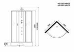 Душевая кабина Niagara NG-3302-14BKTG (1000х1000х2100-2400) средний поддон(26см) стекло МАТОВОЕ 4 места