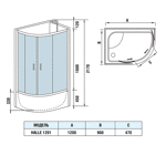 Душевая кабина WeltWasser WW500 HALLE 1204 L 1200х900х2170 мм