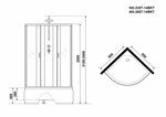 Душевая кабина Niagara NG-2307-14BKT (800х800х2100-2400) высокий поддон(40см) стекло МАТОВОЕ 4 места