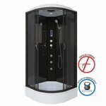 Душевая кабина Niagara NG-6501-14F (900х900х2150) средний поддон(26см) стекло ТОНИРОВАННОЕ алюм черный 4 места