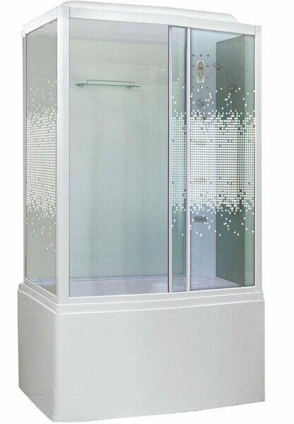 Душевая кабина Niagara NG-307-01R (1200х800х2200) высокий поддон(50см) стекло МОЗАИКА 4 места