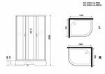 Душевая кабина Niagara NG-33294-14LBK (1200х900х2000) средний поддон (26см) стекло МАТОВОЕ 4 места