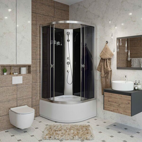 Душевая кабина Niagara Eco E100/40/TN/BK (1000х1000х1950) 4 места