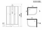 Душевая кабина Niagara NG-33194-14LBKT (1100х900х2100-2400) средний поддон (26см) стекло МАТОВОЕ 4 места