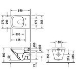 Чаша унитаза подвесная DURAVIT DuraStyle 253809 с горизонтальным выпуском