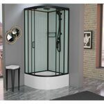 Душевая кабина Frank F400/2 Black высокий поддон