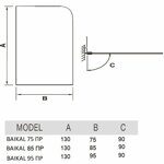 Душевое ограждение на ванну River BAIKAL 85 ПР