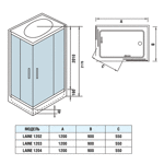 Душевая кабина WW500 LAINE 1203 1200х900х2170 мм