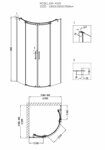 Душевое ограждение Grossman GR-4100 (100*100*190) полукруг, двери раздвижные 2 места