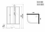 Душевая кабина Niagara NG-2310-14RBKT (1200х800х2100-2400) высокий поддон(40см) стекло МАТОВОЕ 4 места