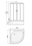 Душевая кабина Parly EC102P (100*100*215)